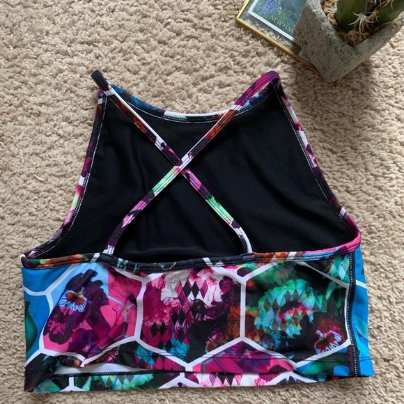 Betsy Johnson Colorful Athletic Crop Top - Picture 2 of 5